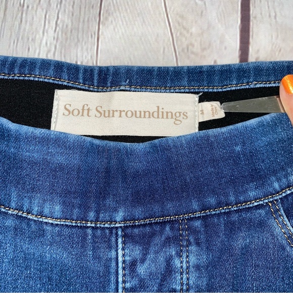 Soft Surroundings Jeans Womens Blue Pull On Stretch Pants Size Medium - Picture 3 of 8